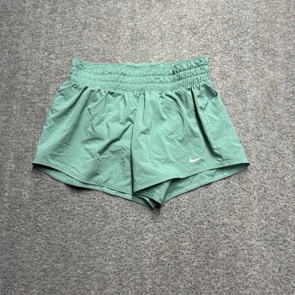 Nike Running Dri-Fit Shorts Womens Small Green Pull On Lined Elastic - Picture 1 of 7
